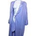 Vintage Diane Von Furstenberg Robe S Long Nylon Lavender Blue Lace Trim Sash USA