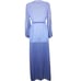 Vintage Diane Von Furstenberg Robe S Long Nylon Lavender Blue Lace Trim Sash USA