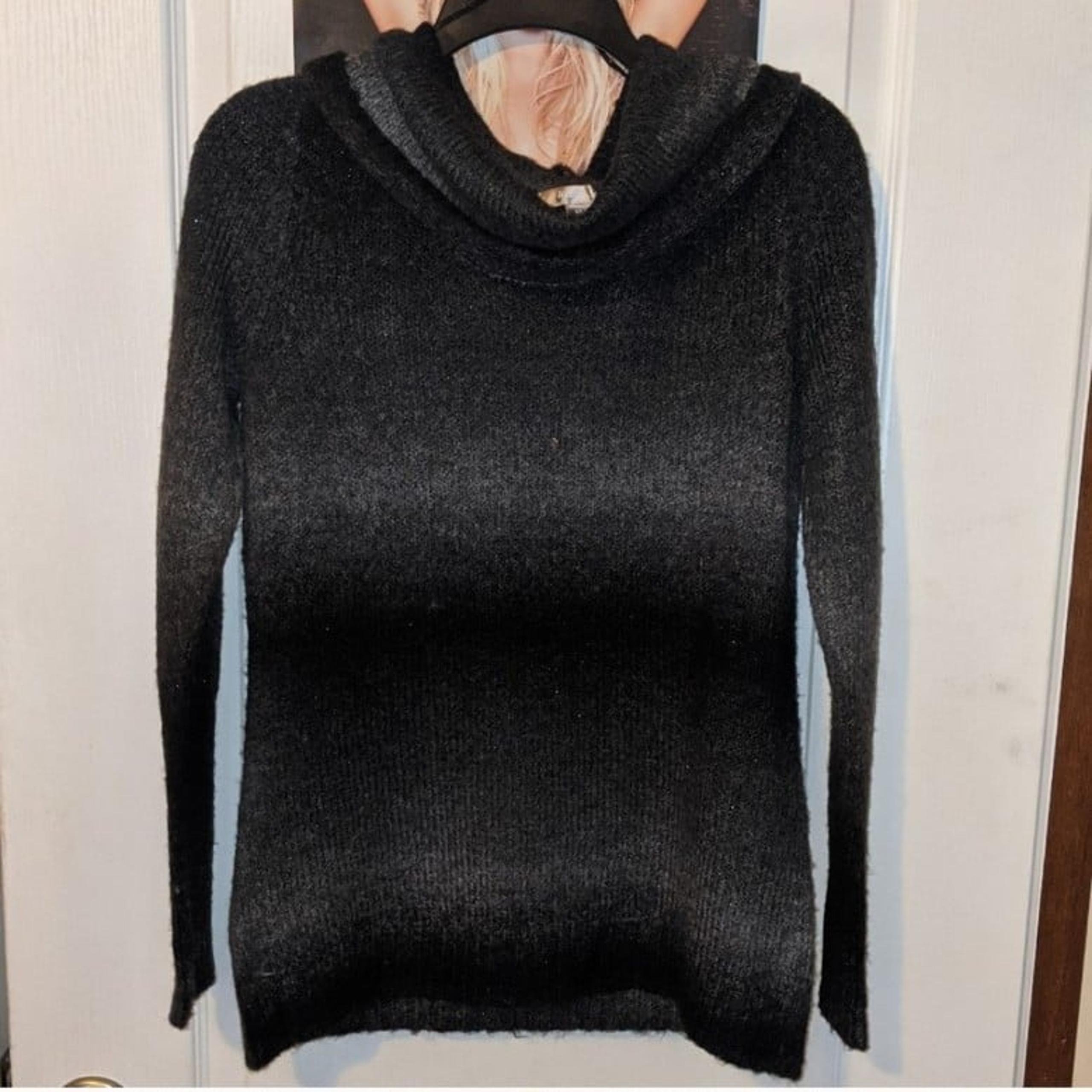 White Stag Women's Classic Grey and Black Ombre Cowl Neck Sweater Long Sleeve