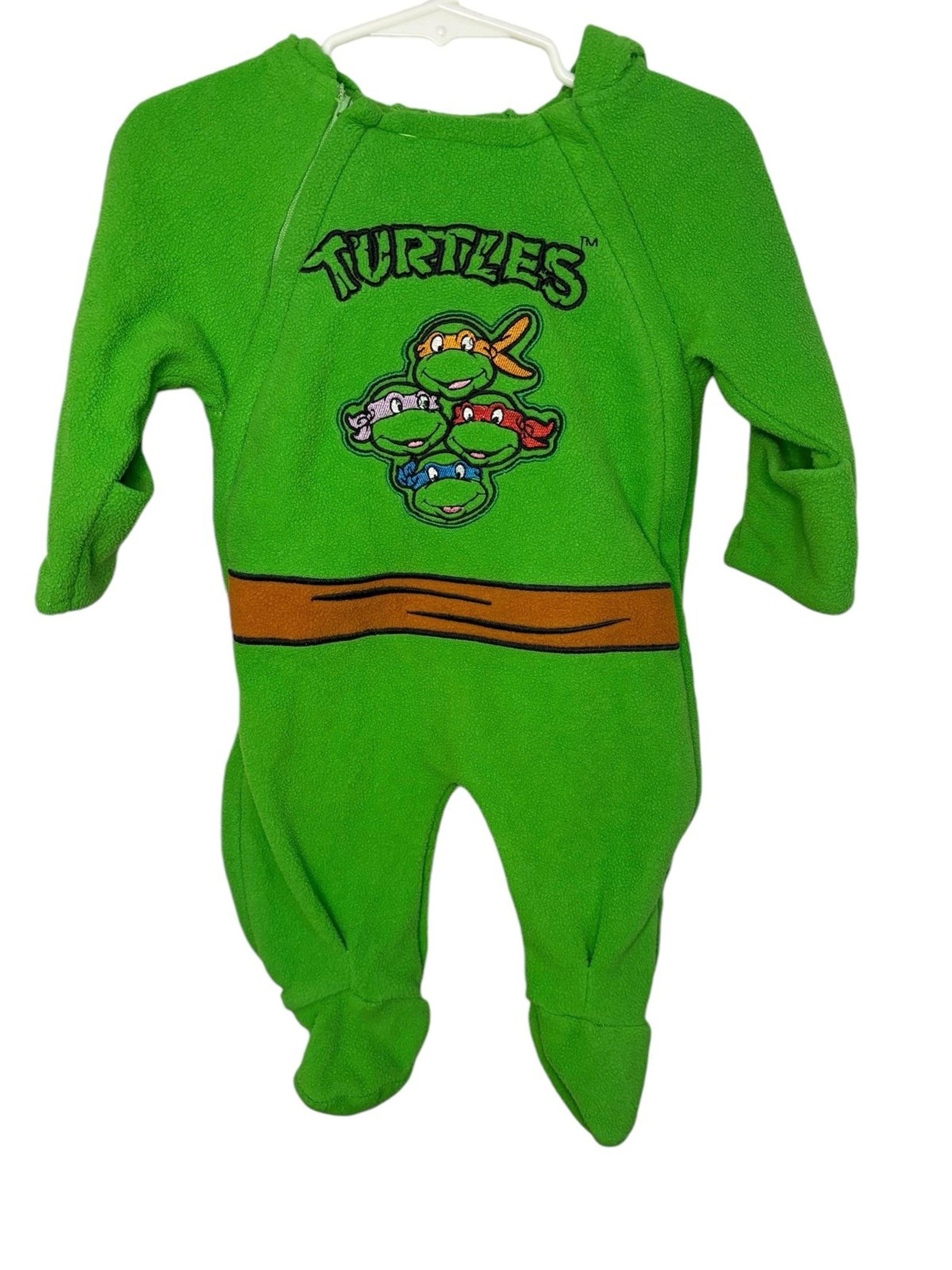 Nickelodeon 2014 TMNT halloween green hooded zipped coveralls 3/6m