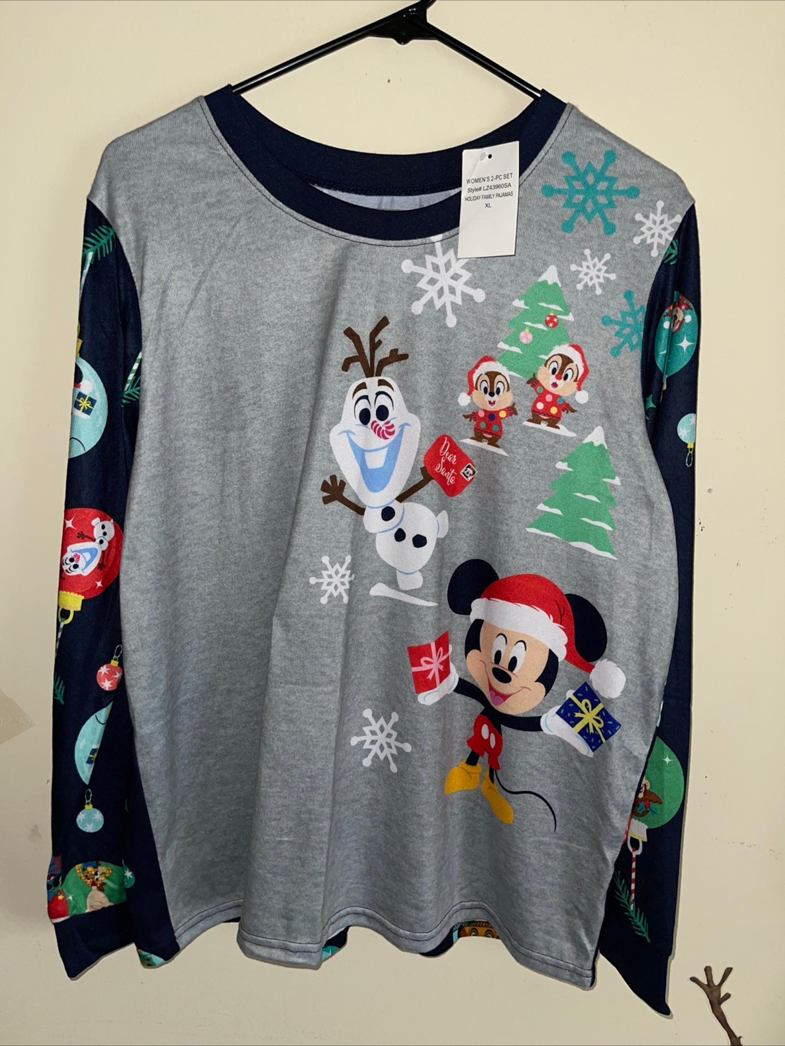 Disney Womens XL 100 Anniversary Christmas Holiday Lightweight Pajama Top Only