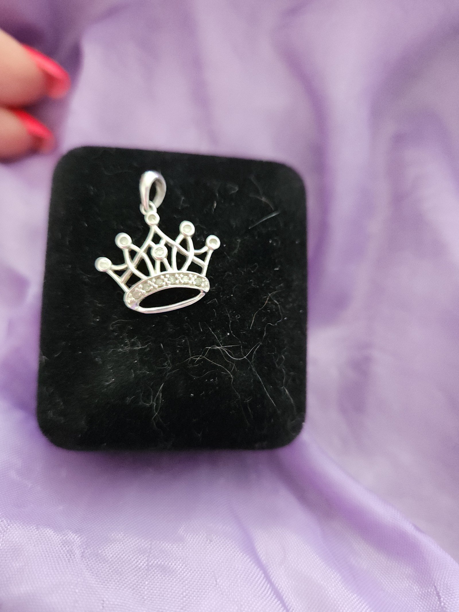 10 kt white gold crown charm