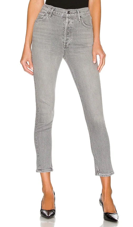 AGOLDE Nico High Rise Slim Grey size 27 Button Fly