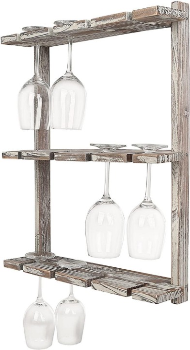 Wood Stemware Rack Wine Glasses Storage Hanger Wine Glass Rack Bar Kitchen