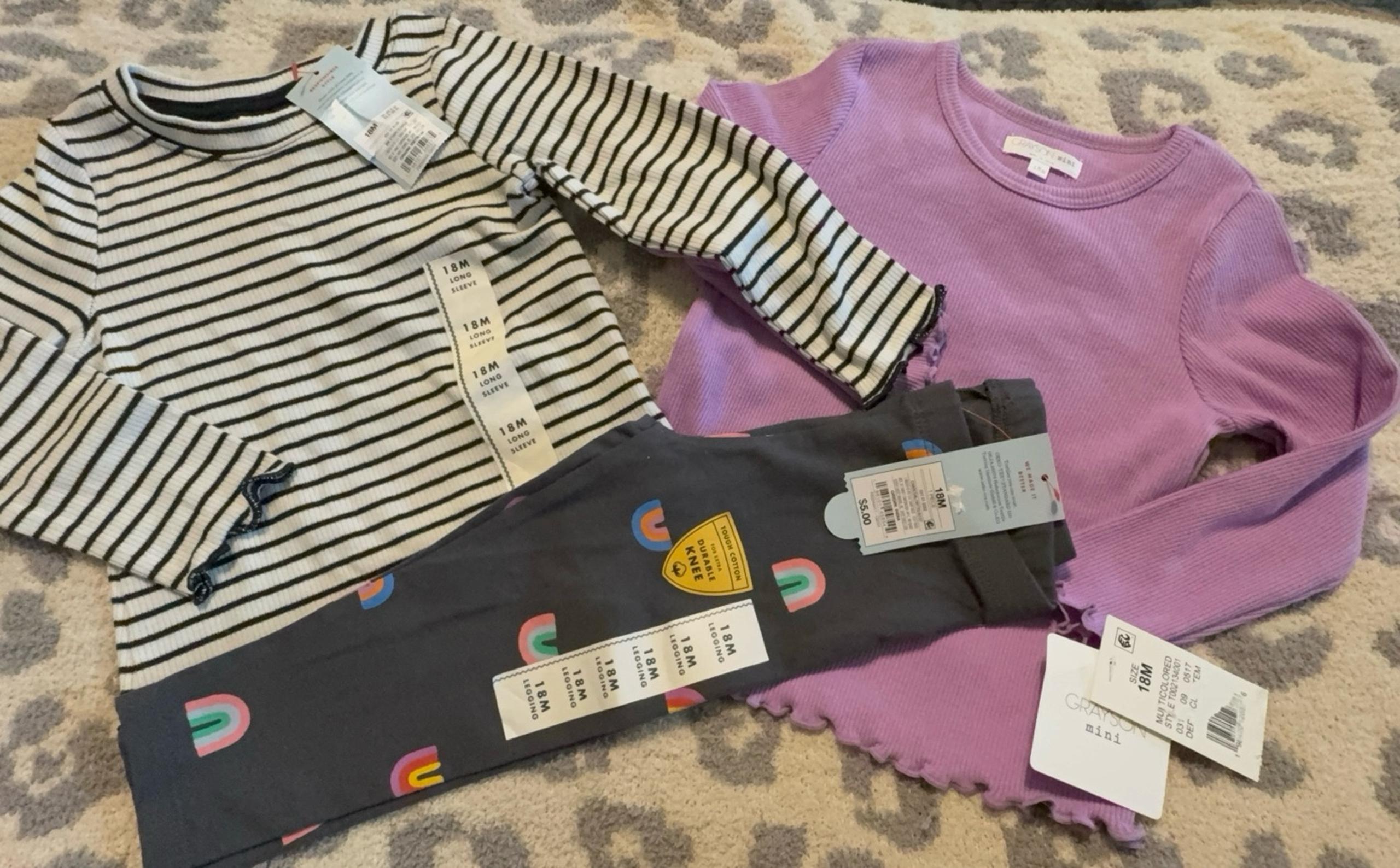 NEW 3 piece Cat & Jack and Grayson mini bundle of girls size 18 months.