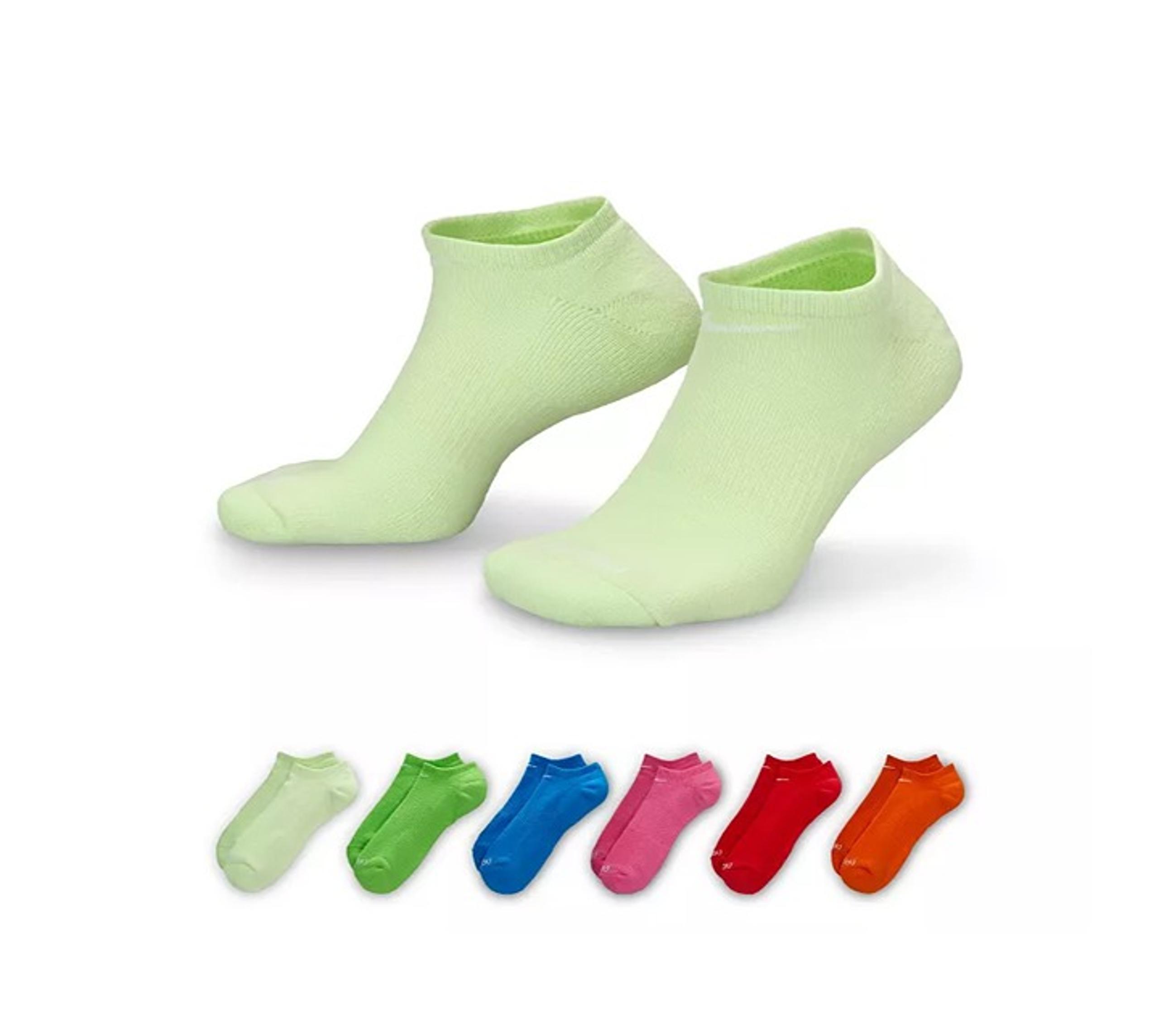 6 Pair Women's Nike No Show Socks Dri-Fit Everyday Plus Cushioned Cotton 6-Pack