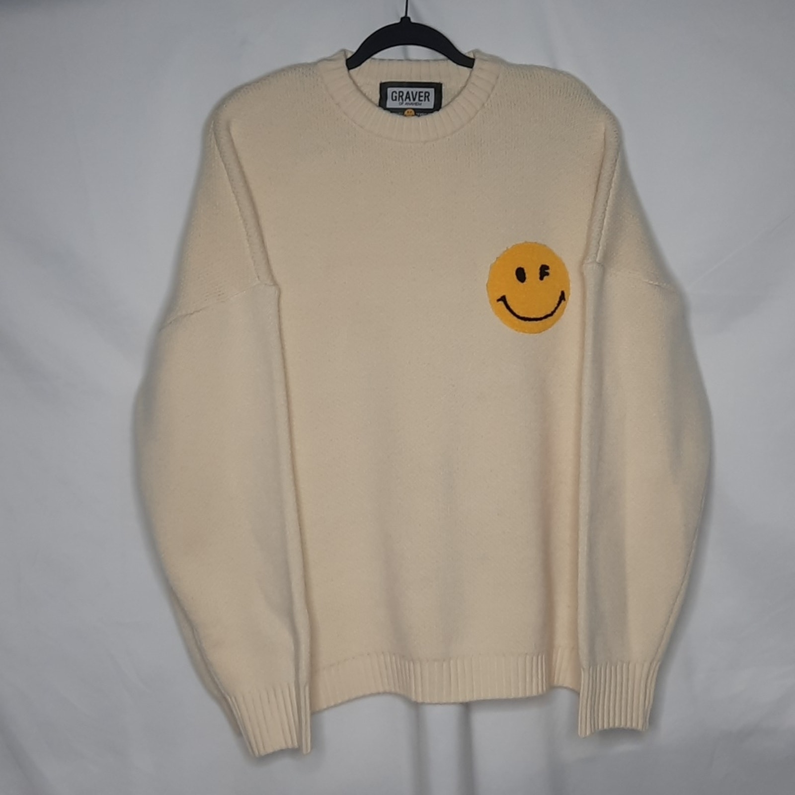 Graver of Anaheim Unisex Oversized Crew Neck Smiley Face