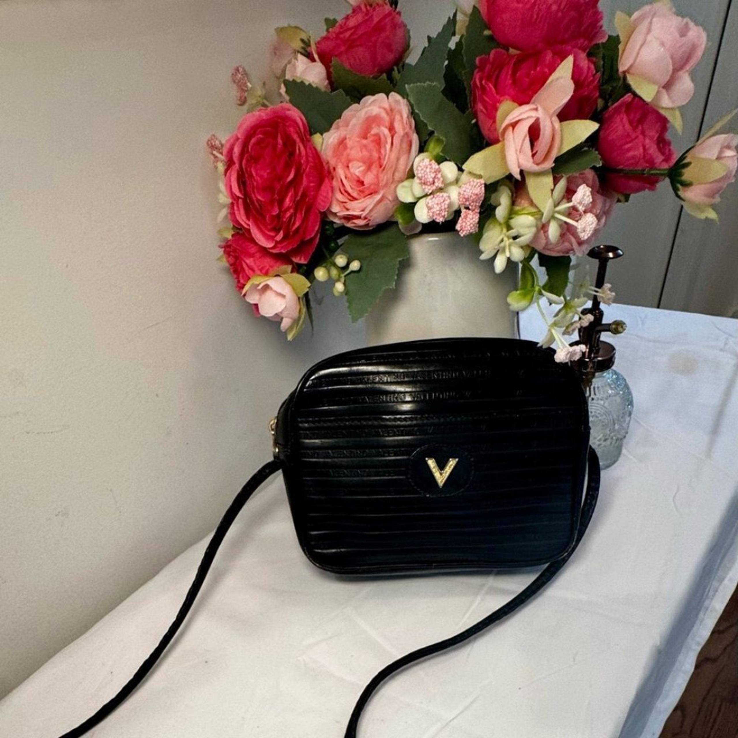 Black Embossed Valentino Crossbody Bag