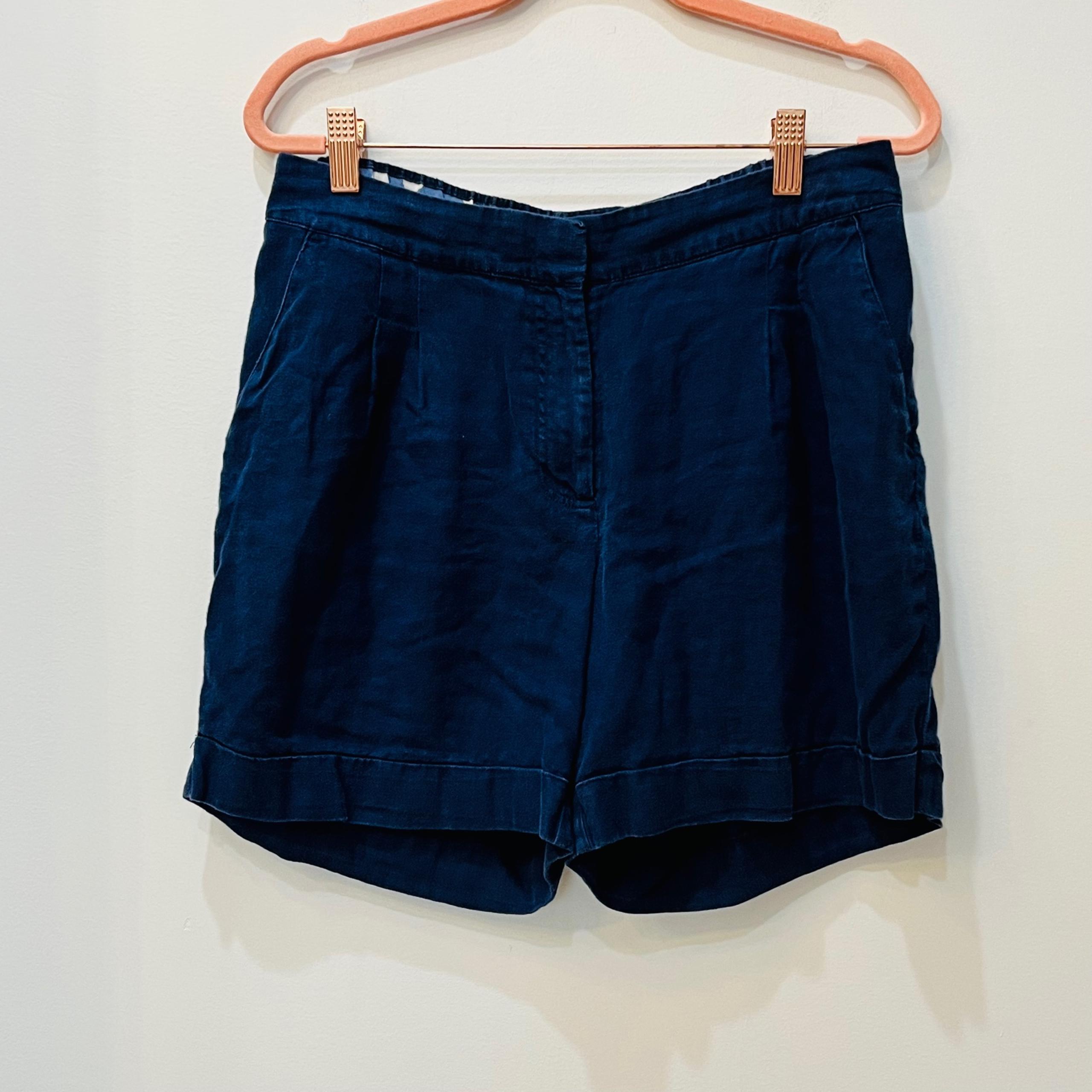 linen distressed Navy blue shorts womans sz 8. - Boden
