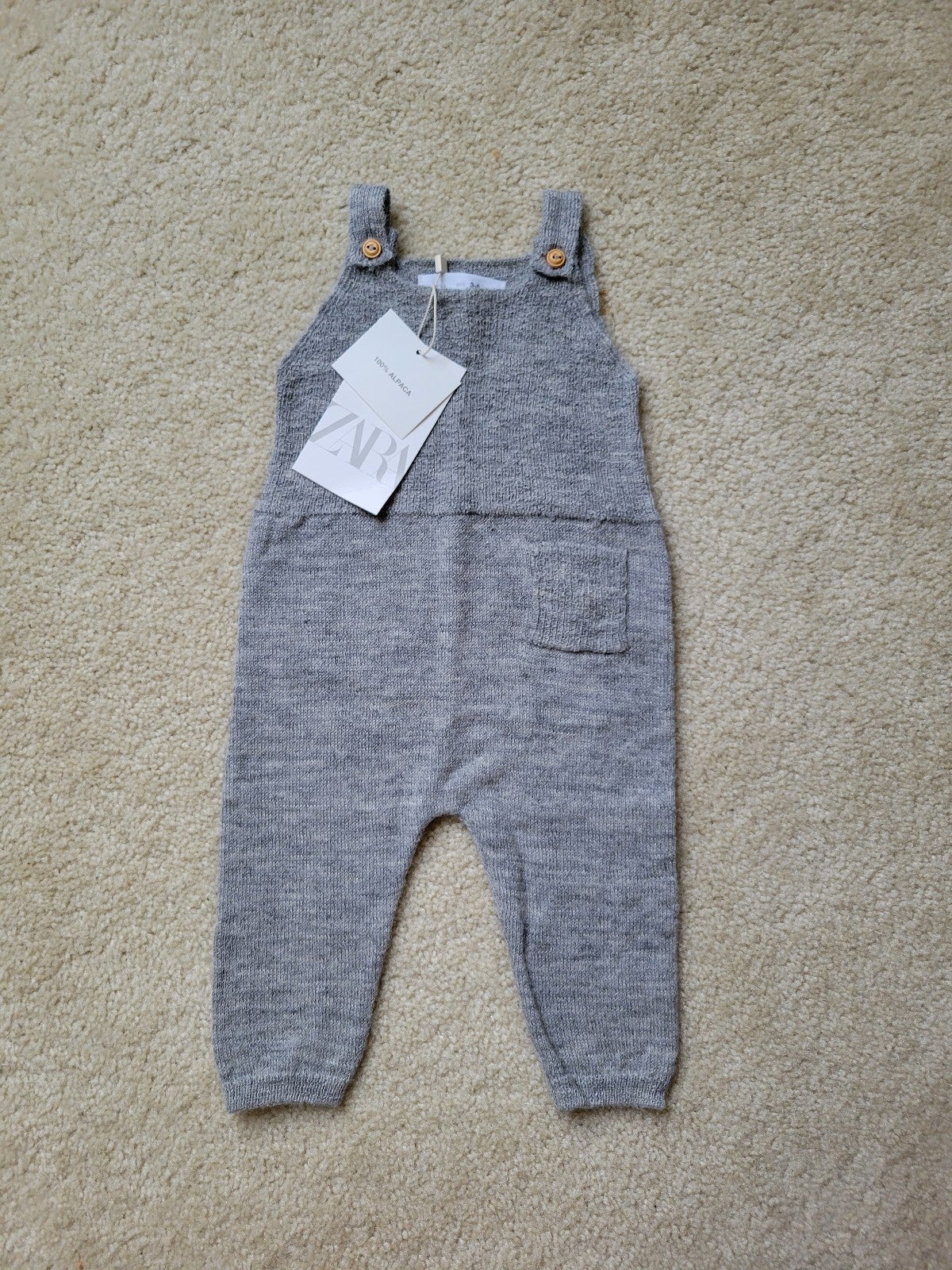 Zara baby ALPACA FABRIC OVERALLS. Size 3-6