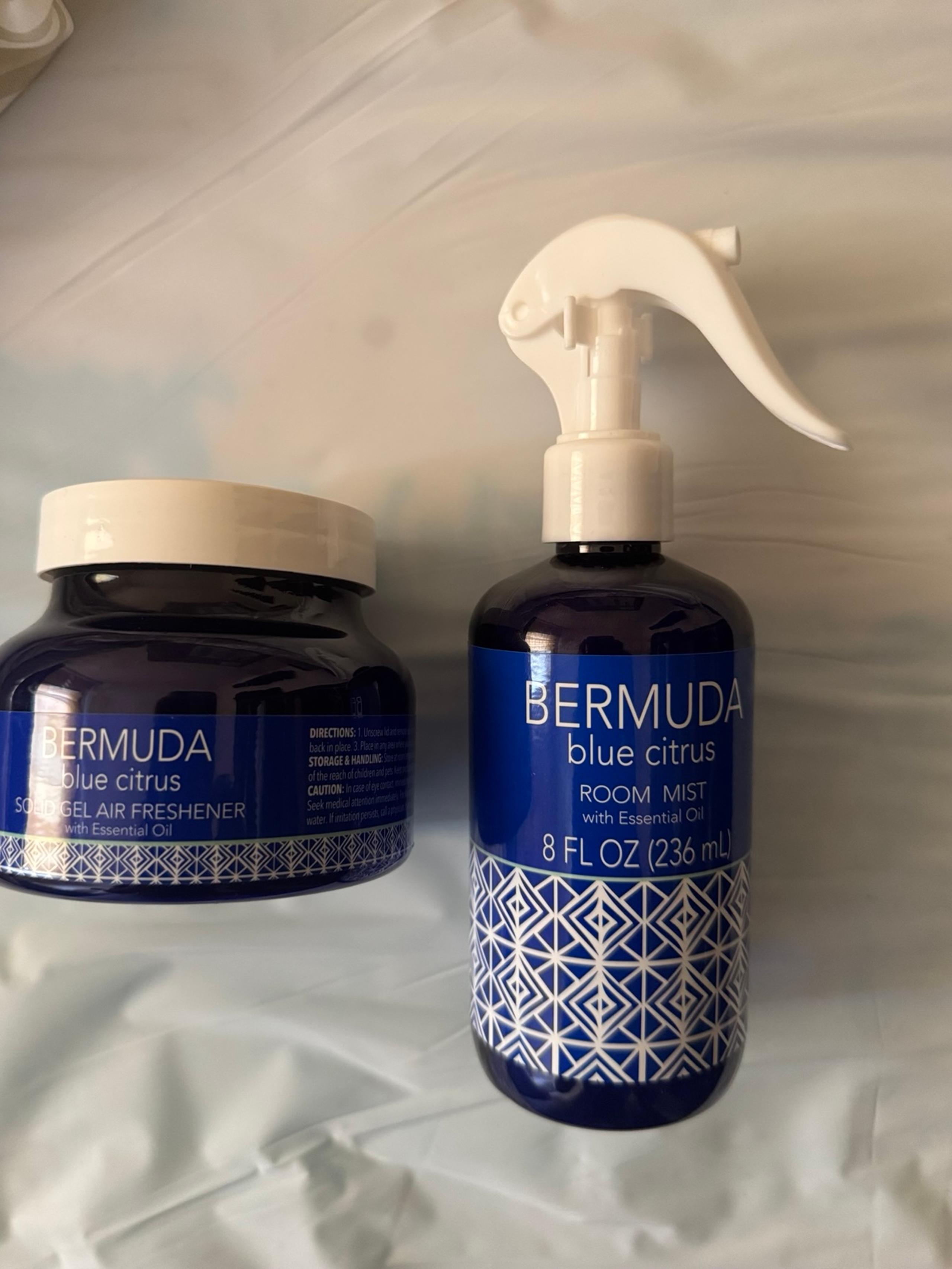 2 Pc BERMUDA Blue Citrus Room Mist & Gel Air-Freshener 9 Oz,  With Essential Oil