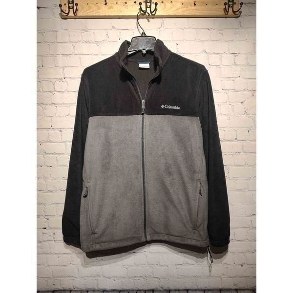 Columbia full zip gray & black quality fleece large