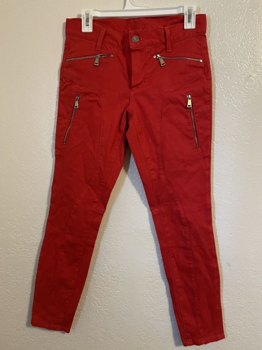 POLO Ralph Lauren Black Jeans Zippers Moto Biker Size 27