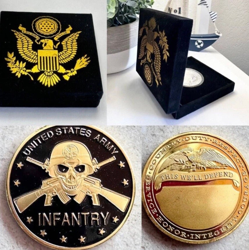 LOT OF 2 x Challenge Coin army SF Infantry