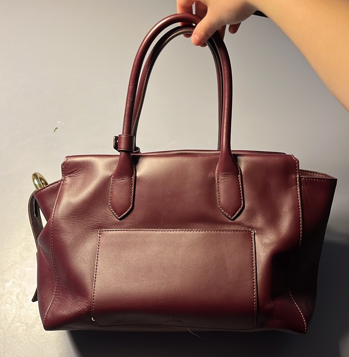 J Crew leather satchel (burgundy)