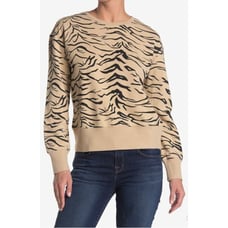 Velvet Heart Womens Selene Crew Neck Zebra Print Sweatshirt in Tan & Black M 68