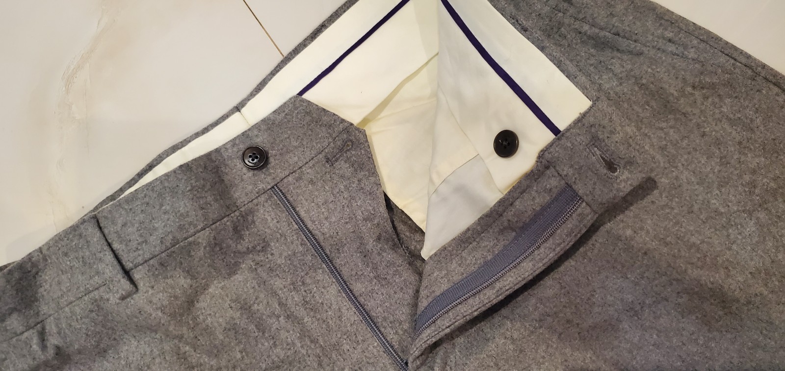 NWOT Ralph Lauren Purple Label Men Dark Gray 100% Wool Pants Size 32 MSRP 695