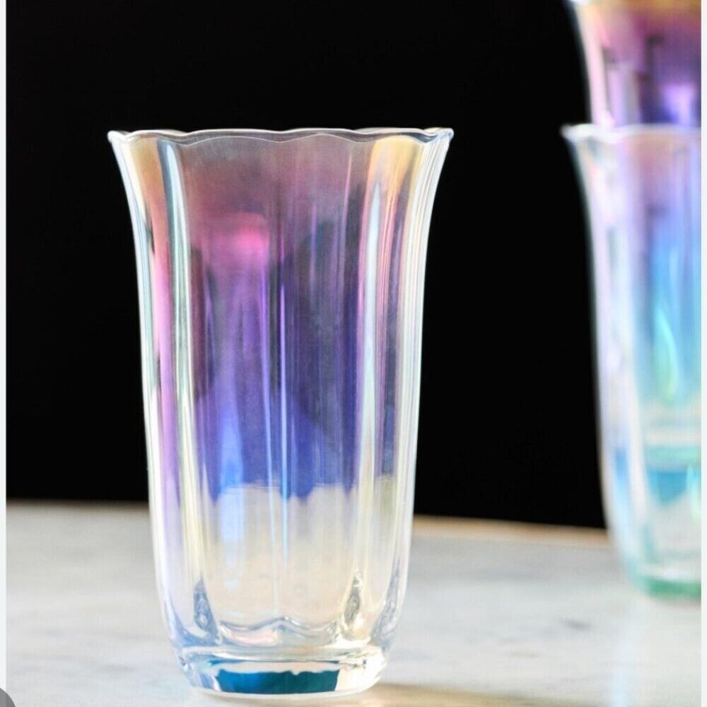 Anthropologie Fleur Pearl Tumbler Glasses Set of 4 NEW WITH TAG