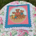 Vintage 80’s Quilted Teddy Bears & Hearts Lace-Rimmed Throw Pillow