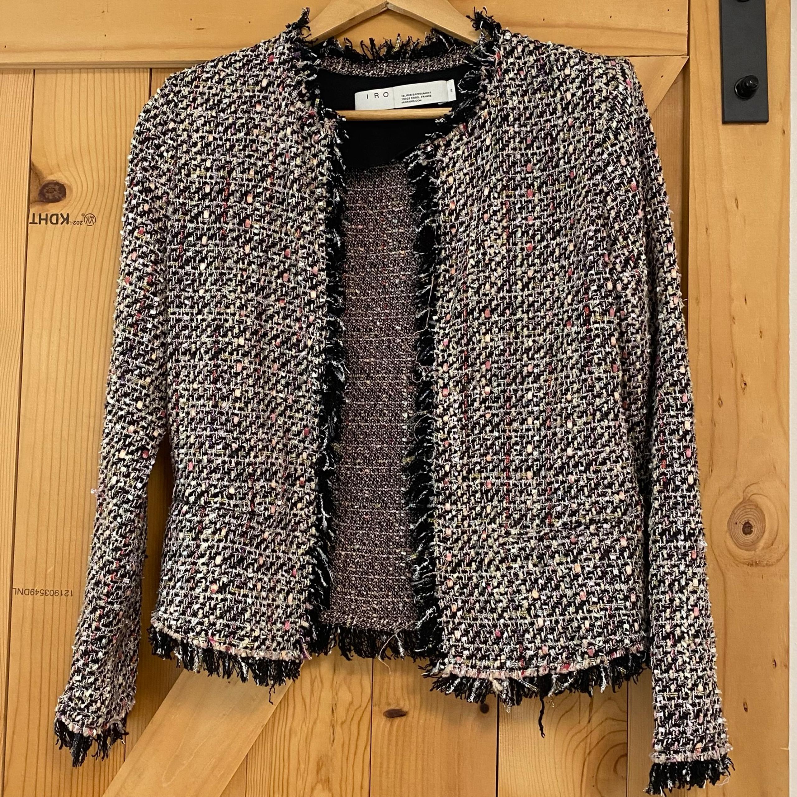 IRO Shavadispe Frayed Tweed Blazer Jacket