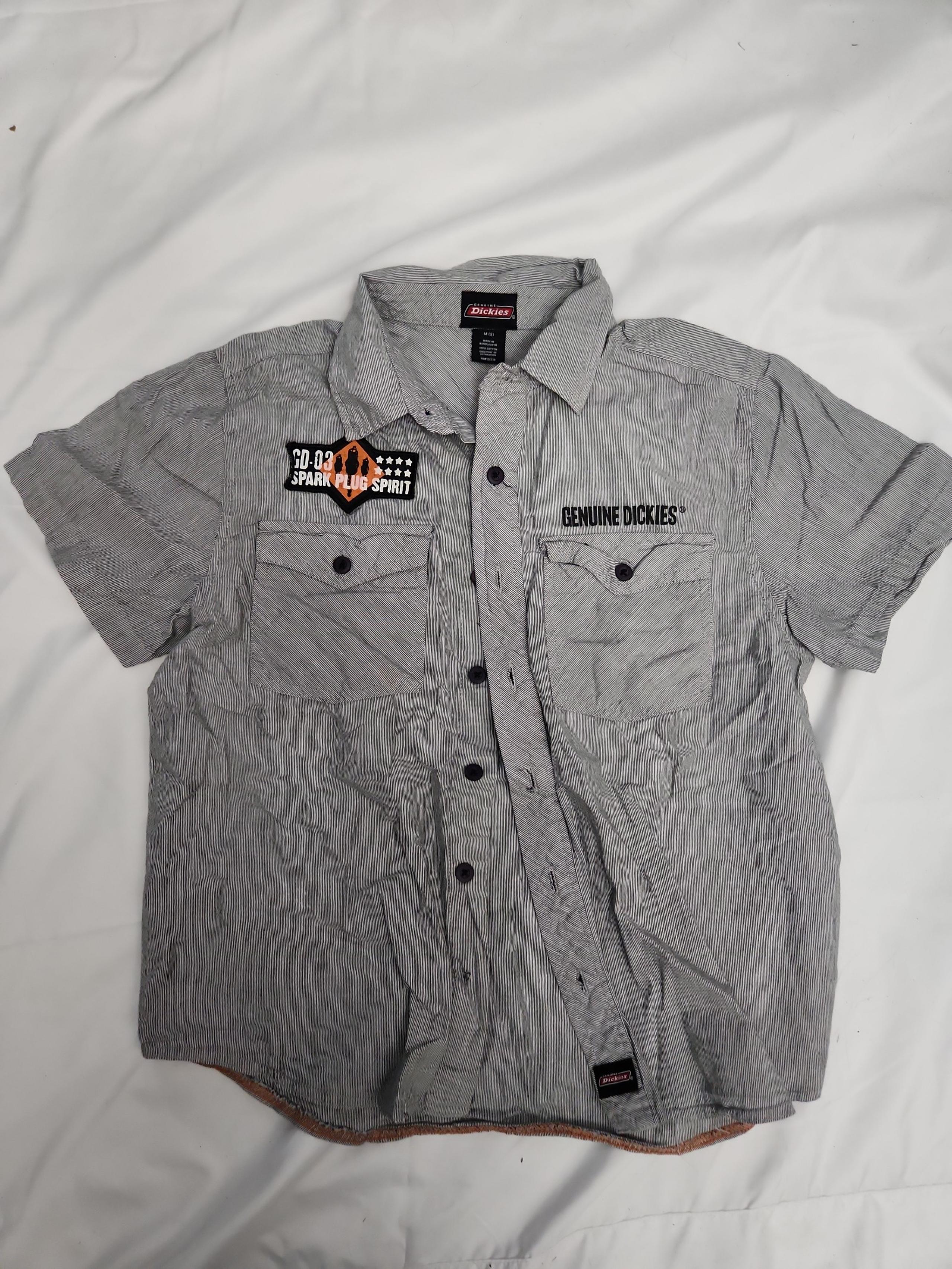Dickies boys size 8 grey button front shirt #G2 crosspost