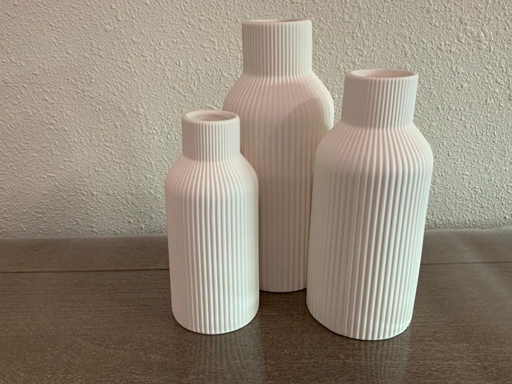 White Ceramic Vase Set of 3, Minimalist Matte Ceramic Flower Vases