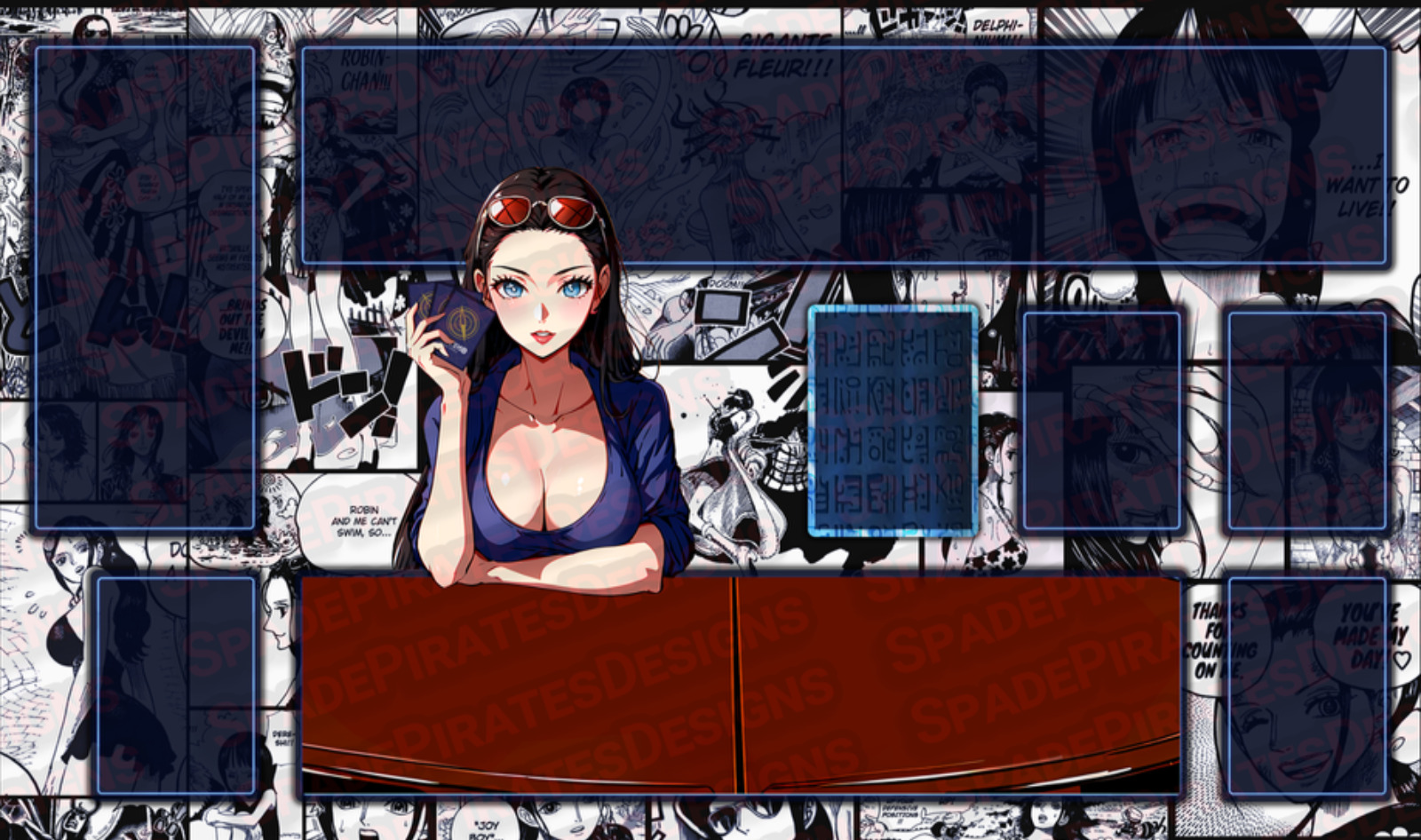 One Piece TCG Nico Robin with Game Cards Playmat Gaming Mat