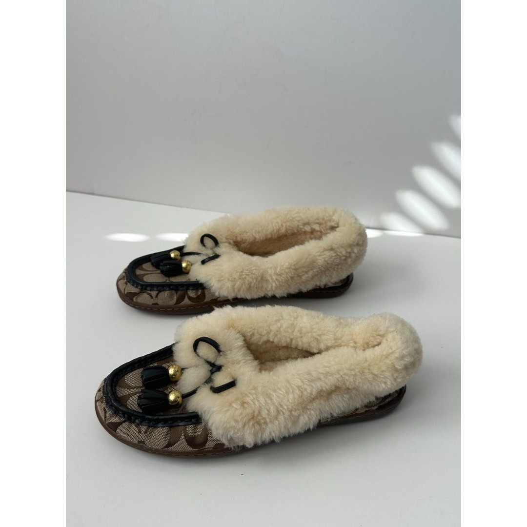 Coach Shearling Moccasin Fiona Size 6.5