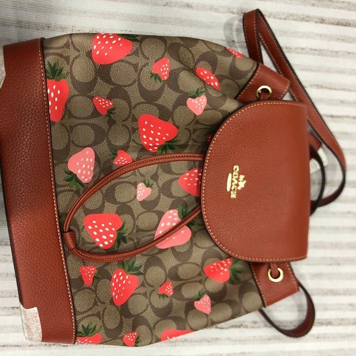 Coach Dempsey Backpack In Signature Canvas-Wild Strawberry