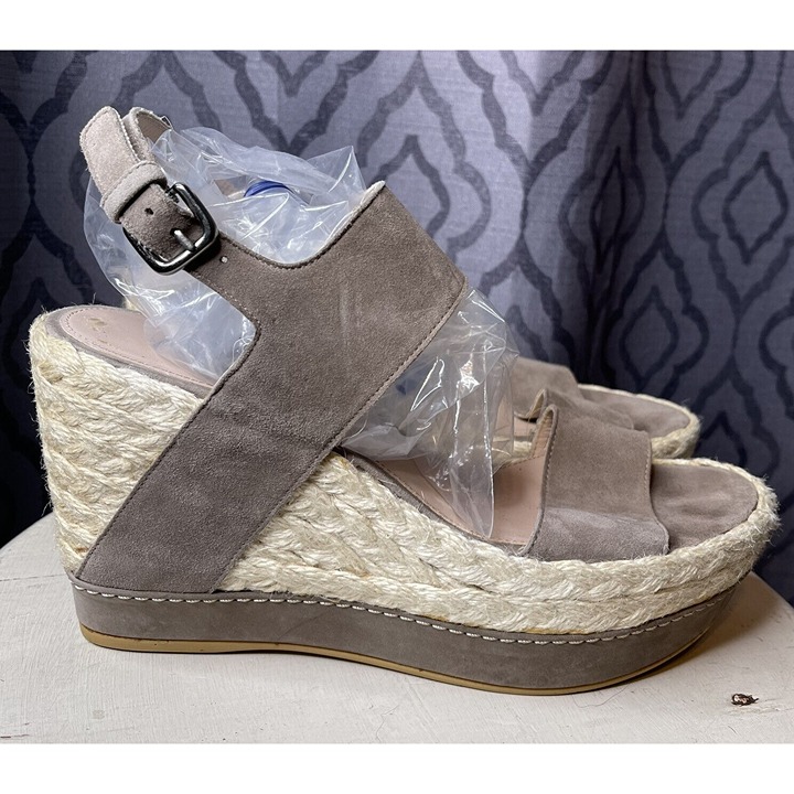 Stuart Weitzman Espadrilles Wedge Sandals 8 M Open Toe Womens Ankle Strap Shoes