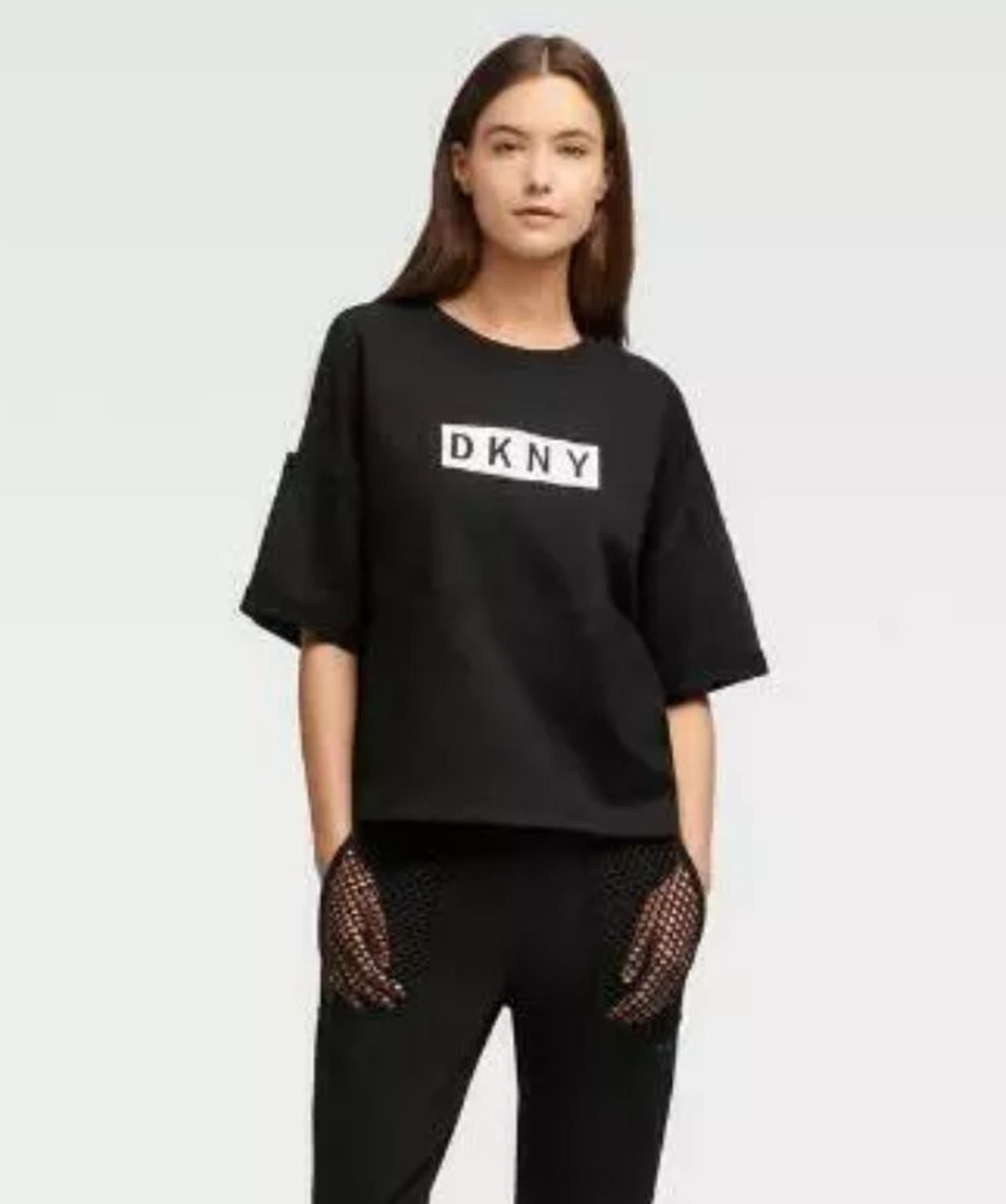 DKNY SS Crop Logo Sweatshirt M NWT $60