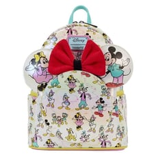 Loungefly Disney100 Mickey & Friends Iridescent Mini Backpack & Ears Set NWT