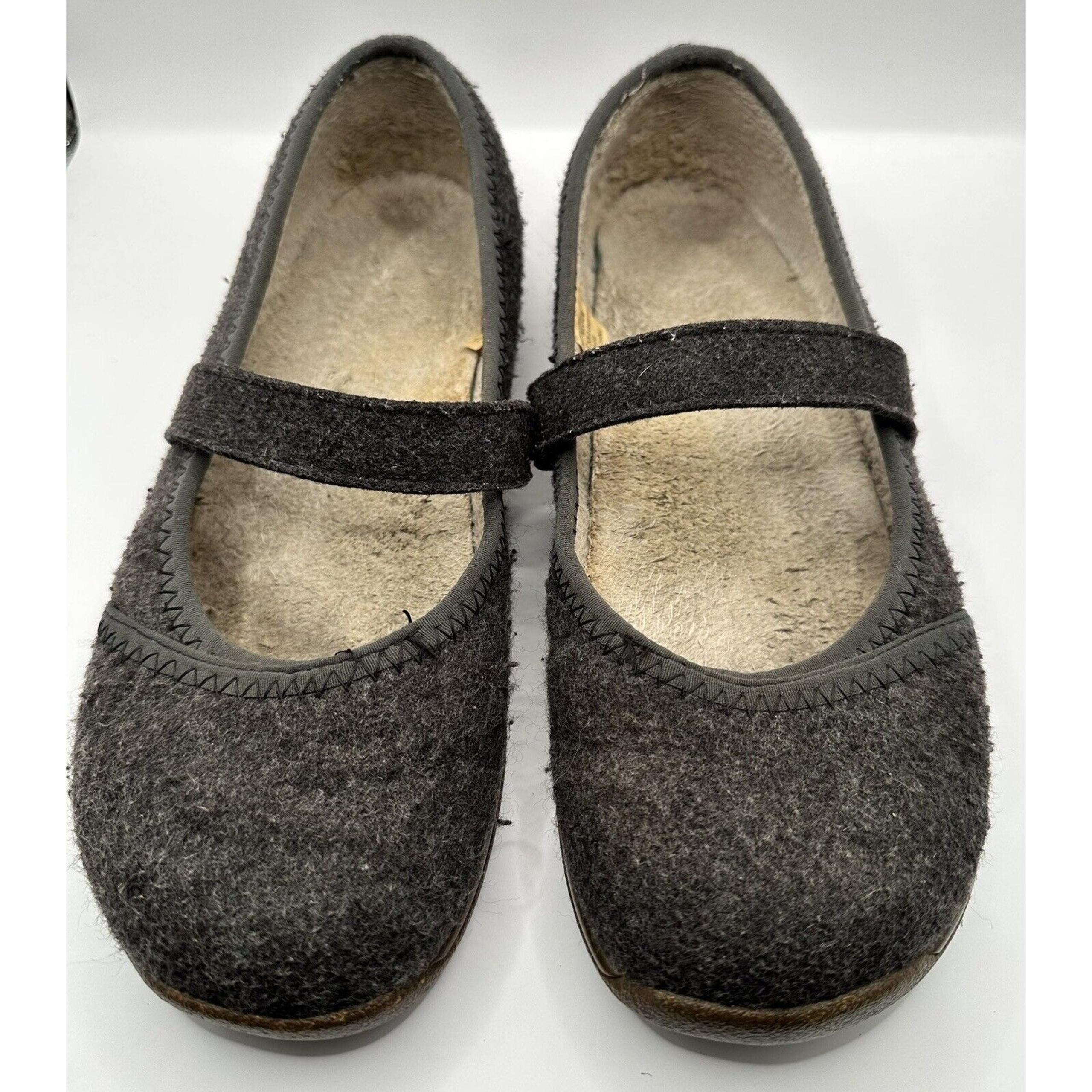 L.L. Bean Women’s ￼Dark Gray Wool Mary Jane Clogs Size 9 Flawed