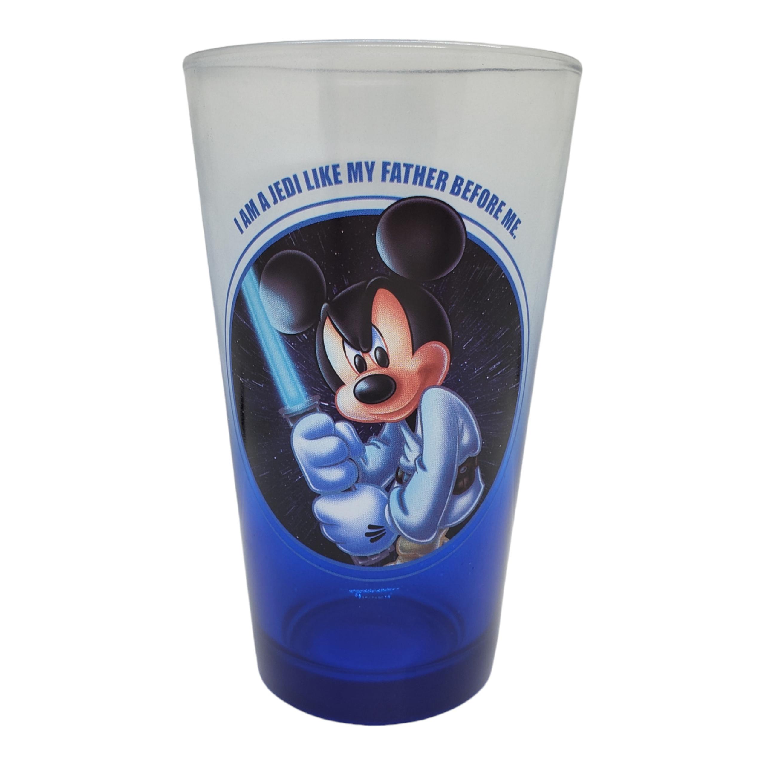 Disney Star Wars Mickey Mouse as Luke Skywalker Pint Glass Jedi Costume WDW Cup
