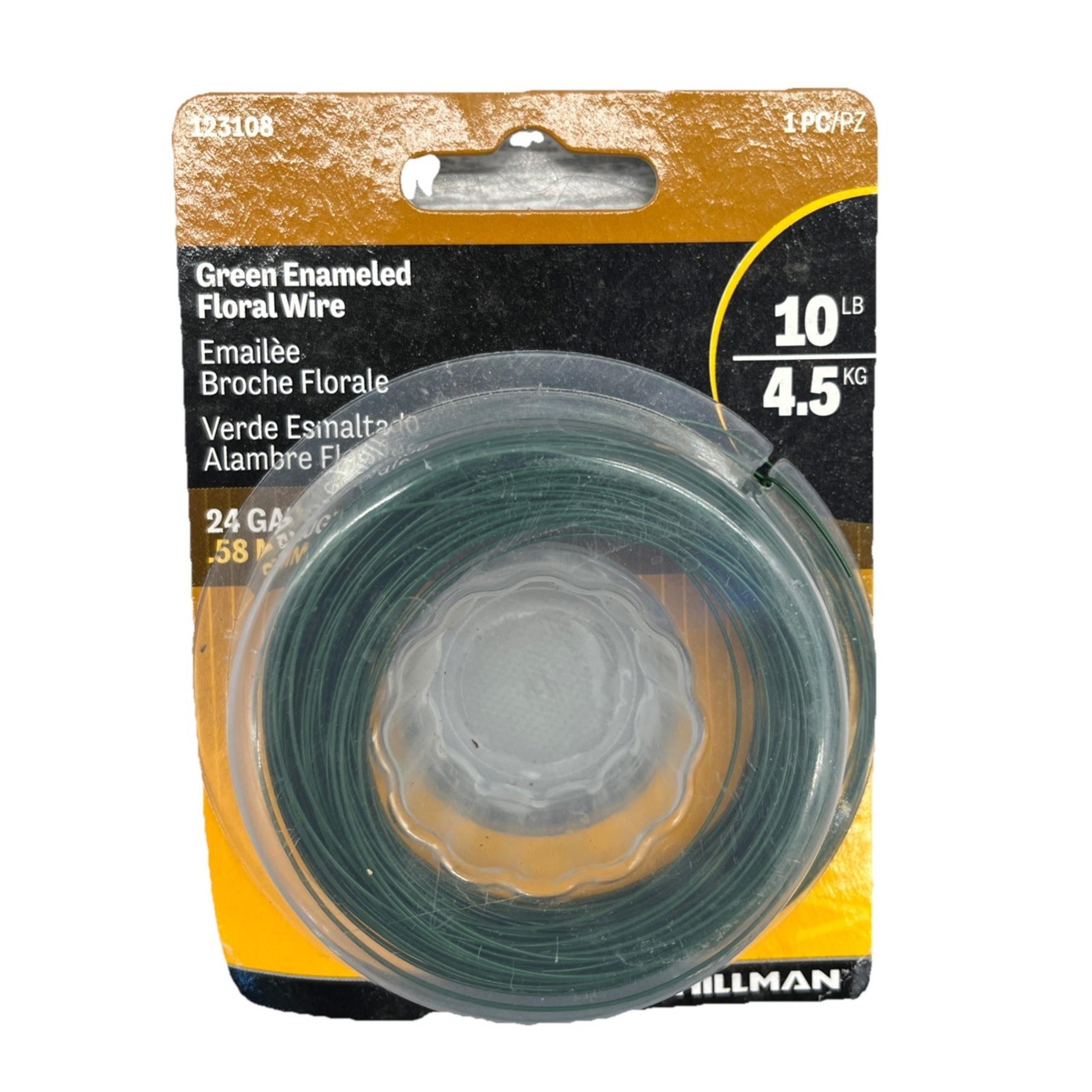 HILLMAN Green Enameled FLORAL WIRE 24 Gauge 10 lb Plant Trellis Wire 123108.