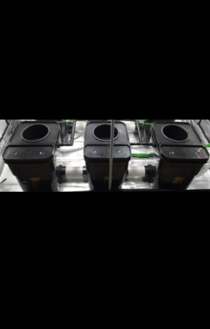 3-Plant SUPER-RDWC Hydroponic System, External 5.3Gal Reservoir for 2x4 growtent