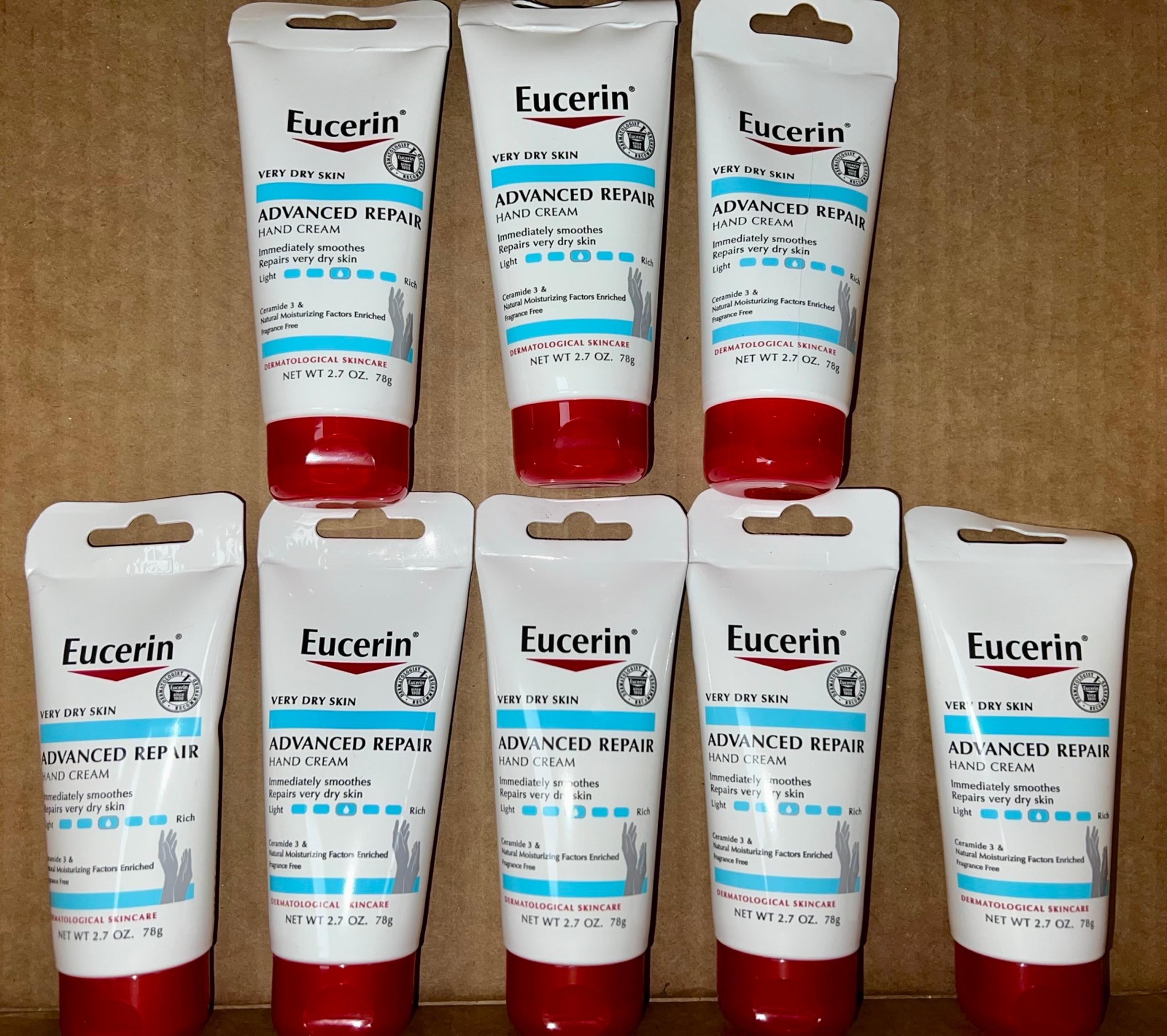 8 Eucerin Advanced Repair Light Feel Hand Creme Cream 2.7 oz Very Dry Skin