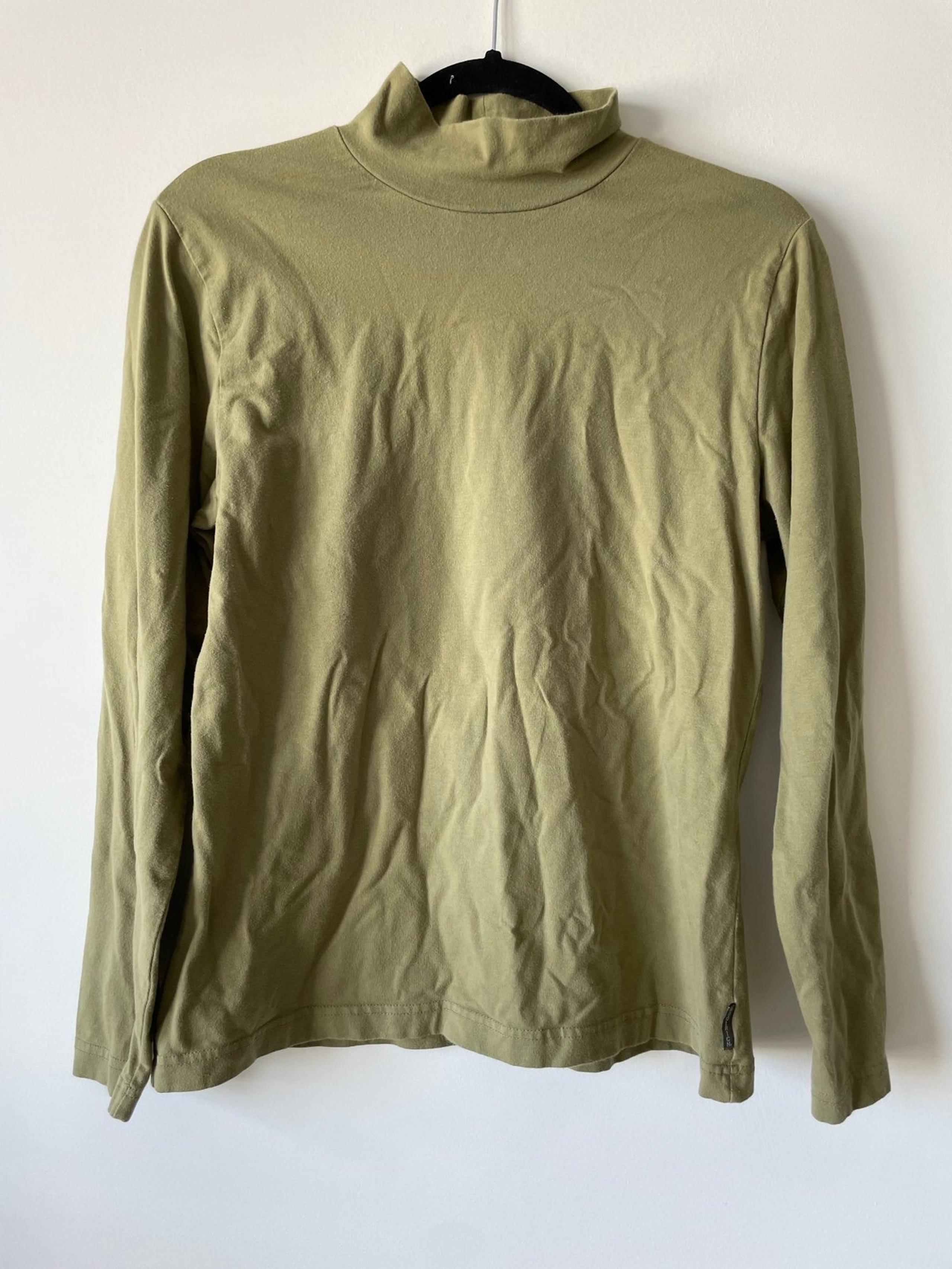 Woolrich Green Petite Turtleneck Long-Sleeve Top size M