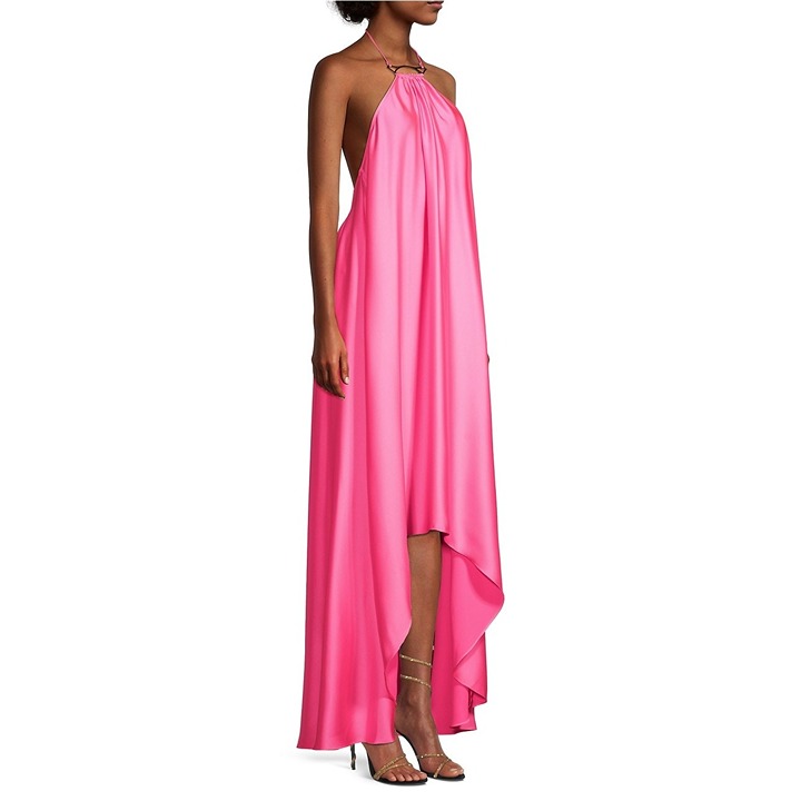 Ramy Brook Jupiter Halter High-Low pink Dress Size 0