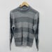 Karen Scott Womens Size Large Claire Cotton Striped Ribbed Mock-Neck Sweater 289