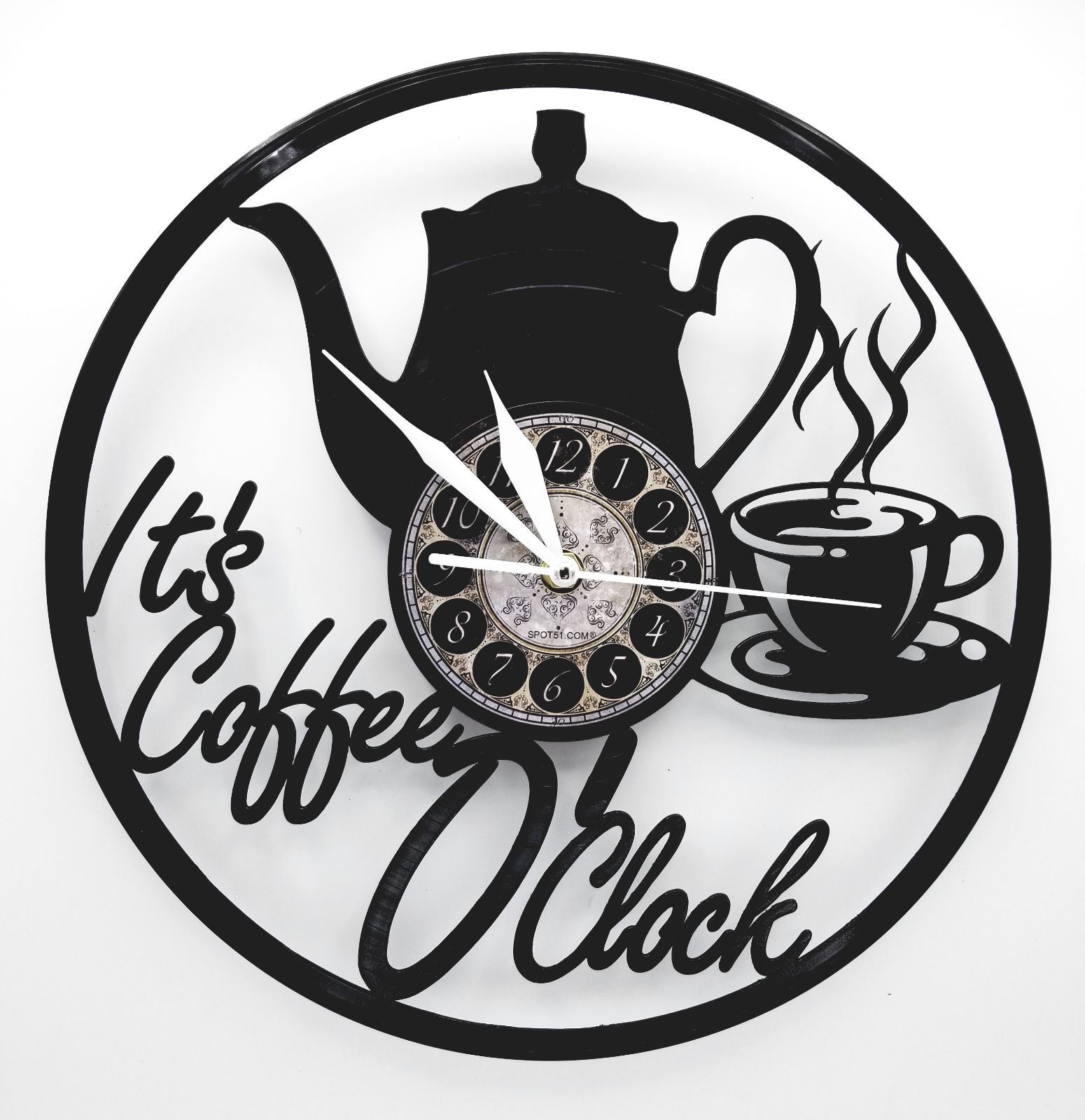 COFFEE vinyl record clock