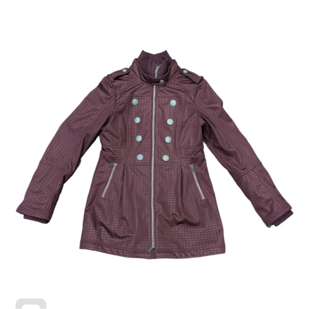 Zella maroon burgundy red people steampunk military jacket women's size medium