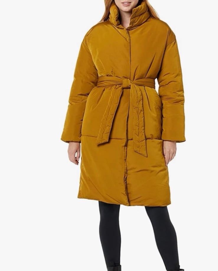 Daily Ritual Brown Quilted Casual Puffer Coat