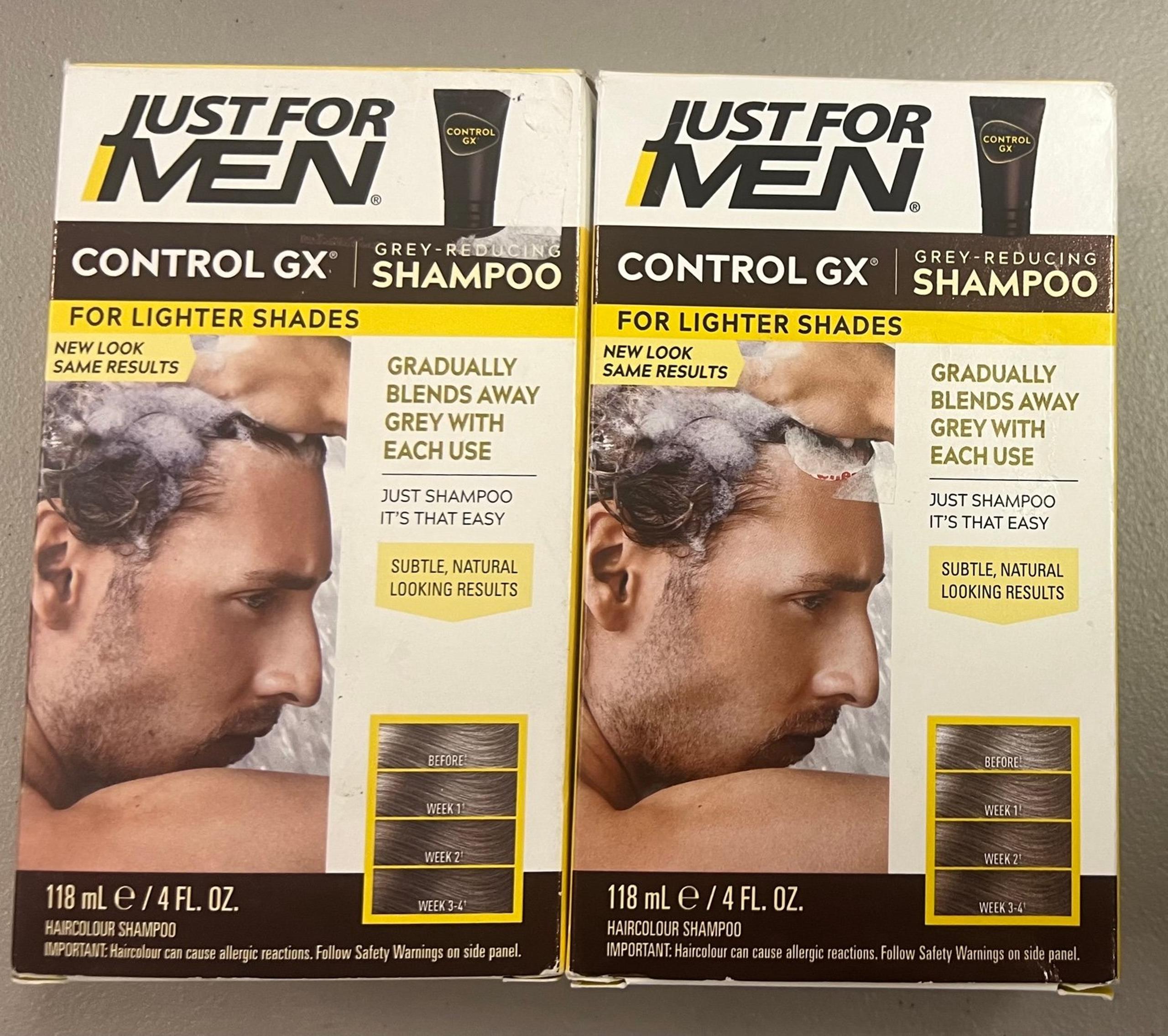 2X Just For Men Control GX Grey Reducing Shampoo PLUS Bonus Beard Dye Pen