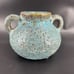 Blue Brown Lava Glaze Art Pottery Jug Vase Pot Vintage Pocked Bubble