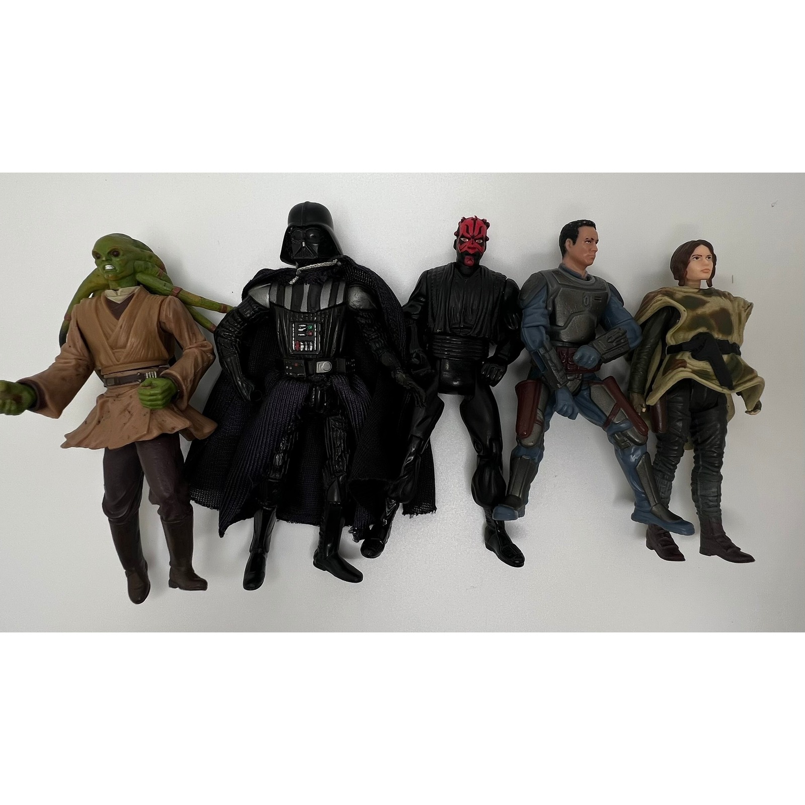 Star Wars Lot of 5 Figures Kit Fisto Vader Maul Jango Leia 4–6 Mixed Series