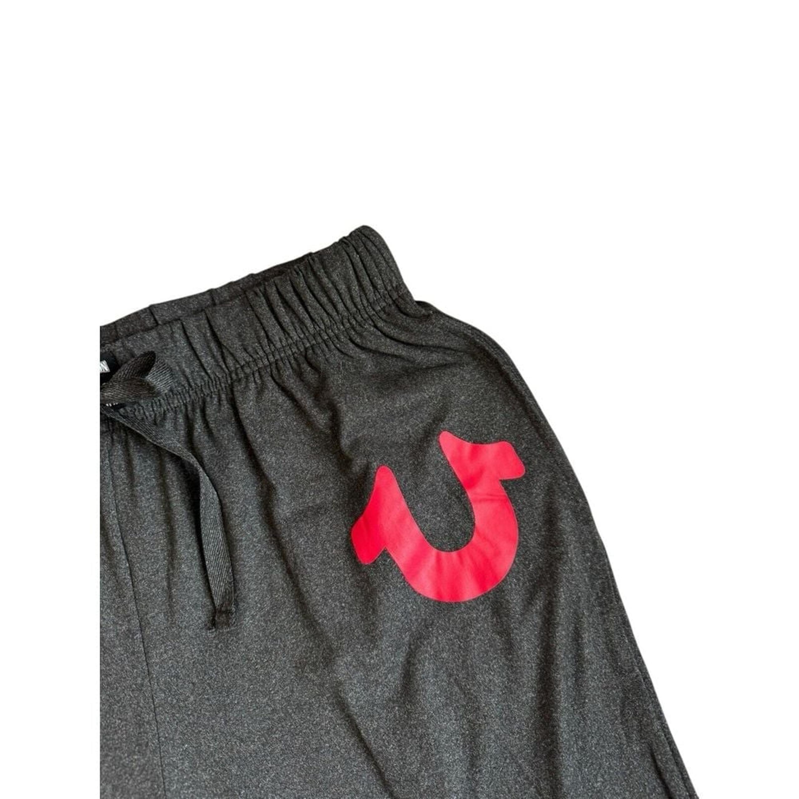 True Religion Loungewear Gray Joggers Sweatpants Red Logo Men's Medium