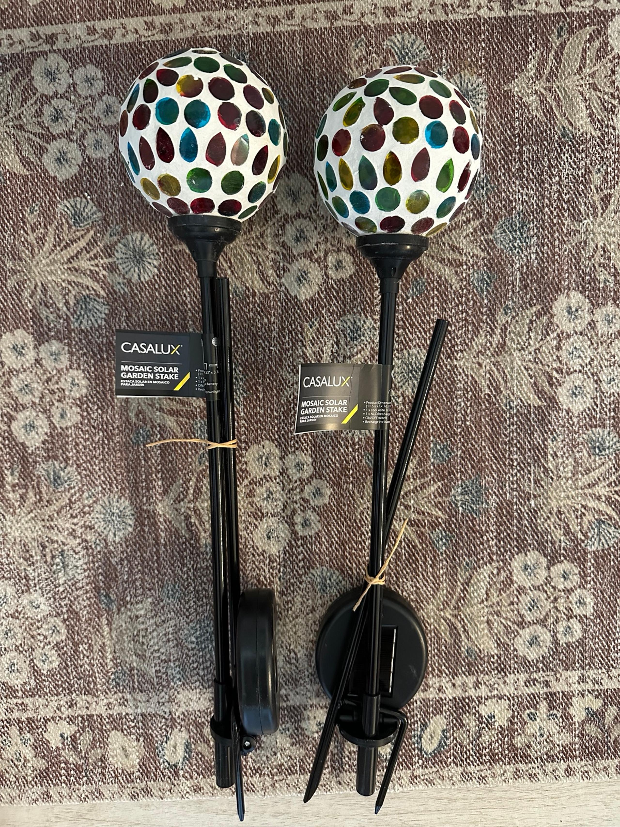 Belavi mosaic solar garden stakes set of 2
