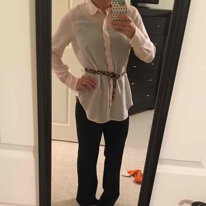 100% silk blush blouse size M