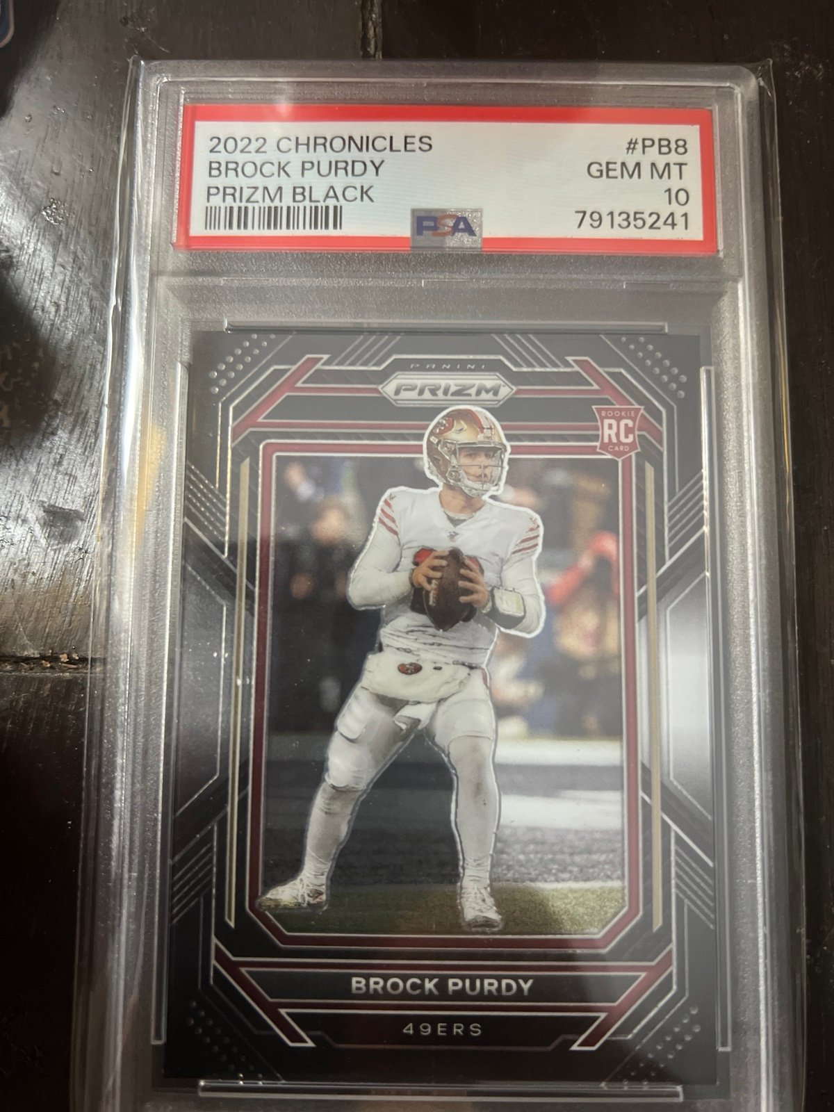 2022 Chronicles #PB8 Brock Purdy Black Prizm Rookie Card PSA 10 GEM MINT